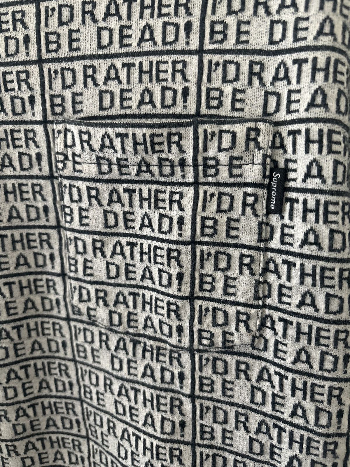 Supreme Supreme “Rather be dead” knit jacquard short sleeve shirt. Size US M / EU 48-50 / 2 - 3 Thumbnail