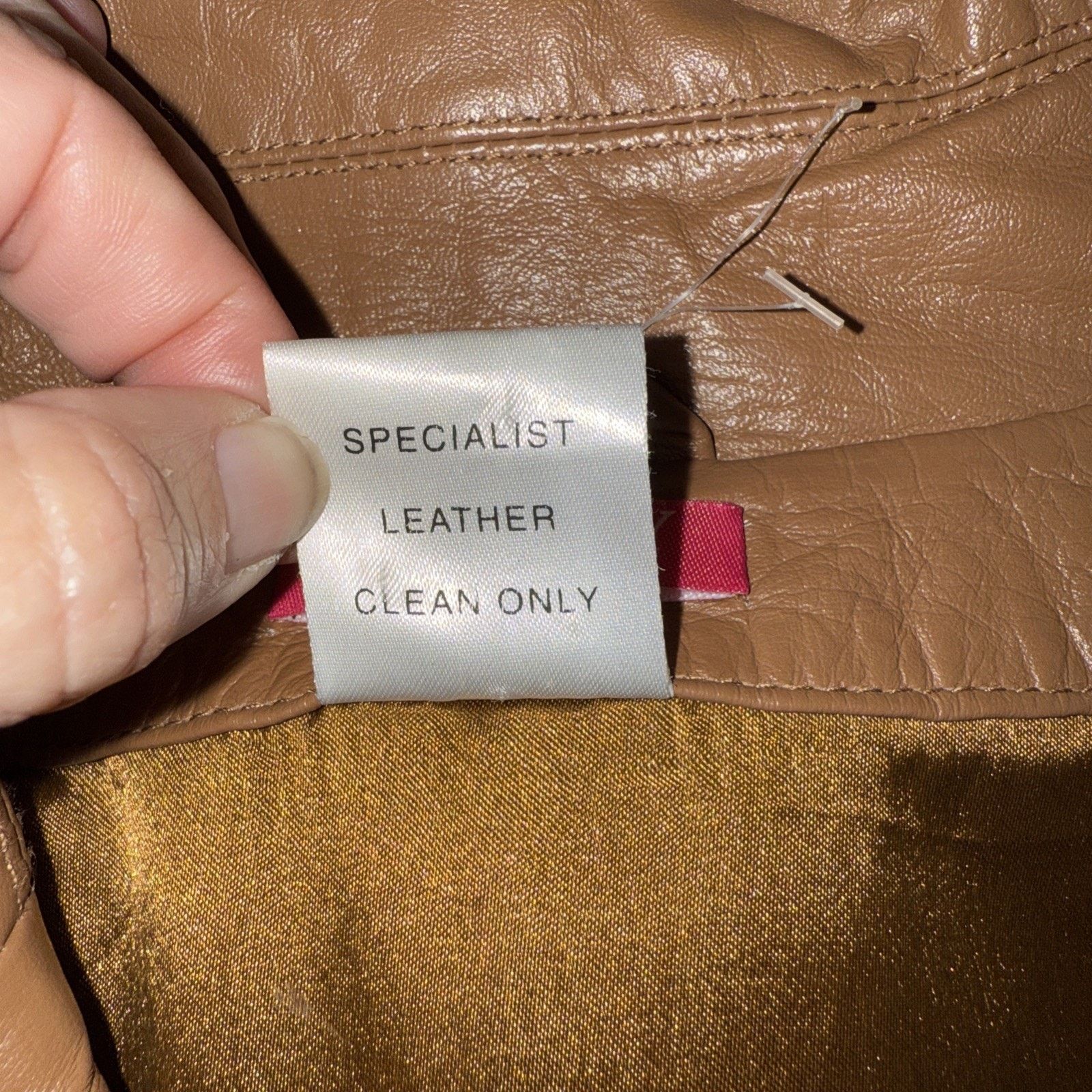 & Other Stories OLLY London Women Real Leather Tan Blazer Jacket Sz 10 Size L / US 10 / IT 46 - 9 Thumbnail