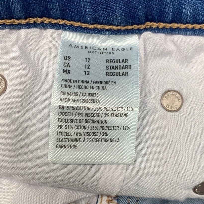 American Eagle Outfitters New American Eagle Womens Size 12 High Rise Denim Jeggings Size 34" / US 12 / IT 48 - 7 Thumbnail