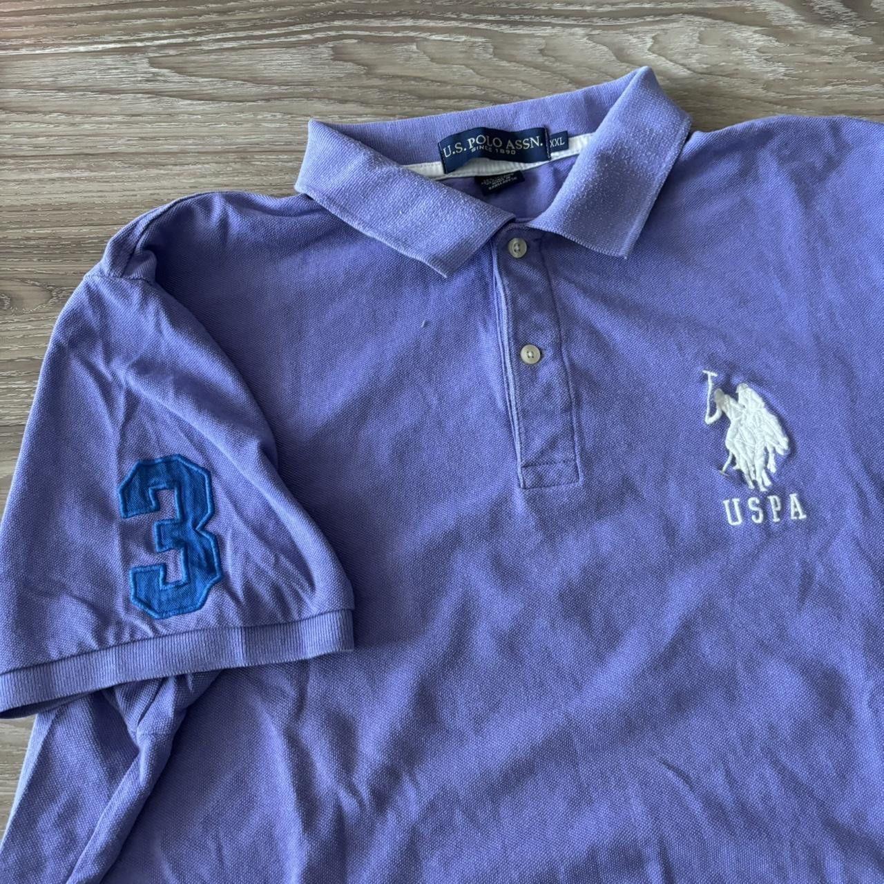 U.S. Polo Assn. Crazy Vintage Y2K/2000s Light Purple U.S. Polo Assn. Chief Keef Style Polo Shirt! Size 2XL Size US XXL / EU 58 / 5 - 3 Thumbnail