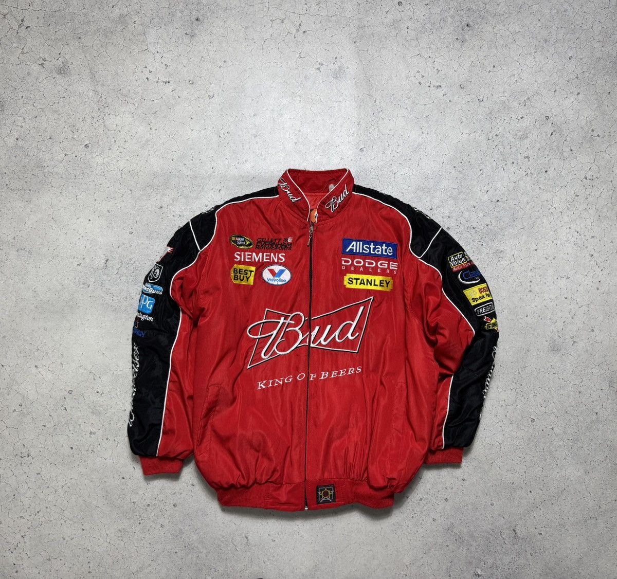 Vintage Bud Racing Nascar Bomber Jacket Size M Red Size US M / EU 48-50 / 2 - 1 Thumbnail