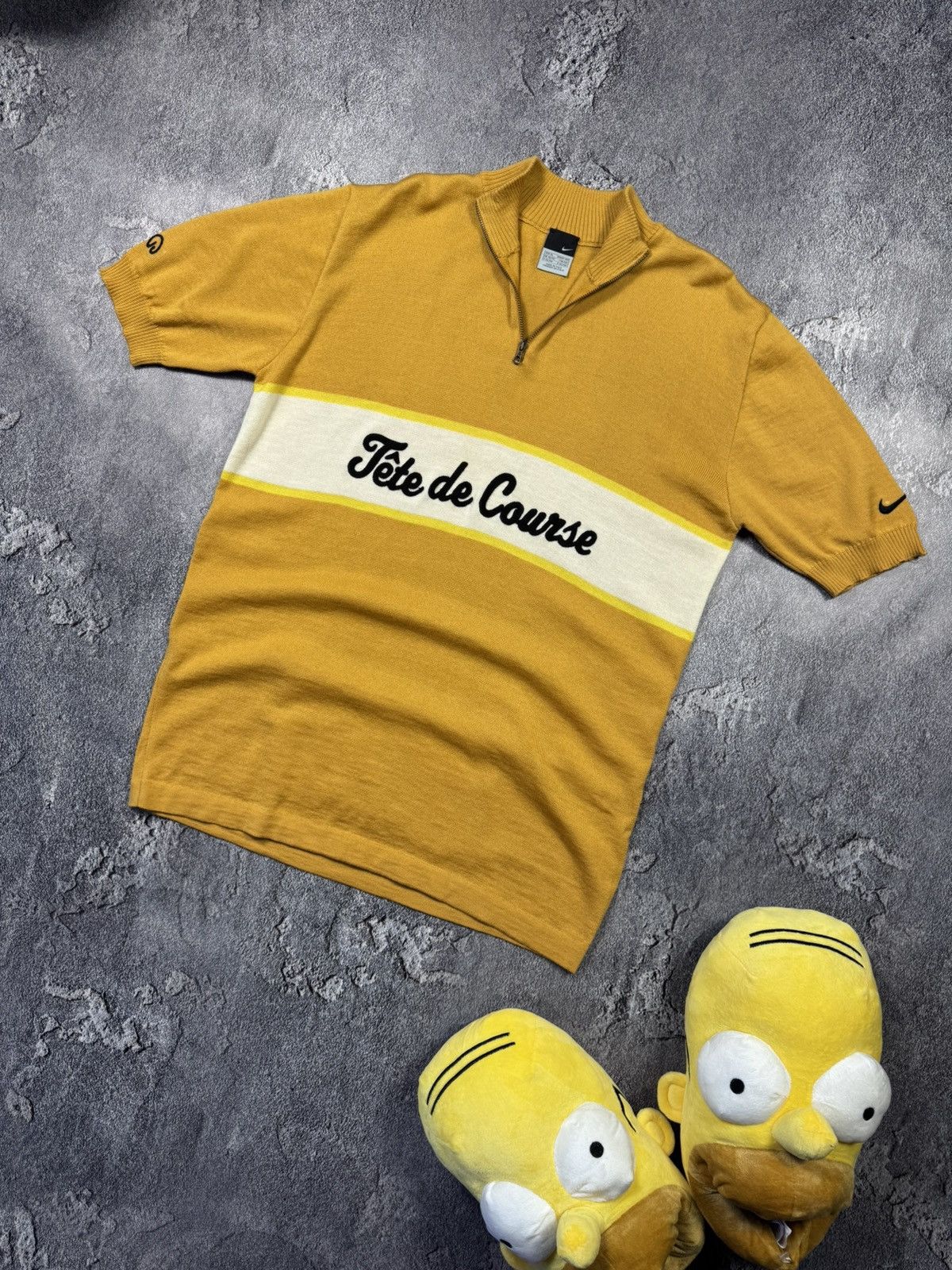 Nike Nike "Tête de Course" Vintage Cycling Knit Polo Size US XL / EU 56 / 4 - 1 Thumbnail