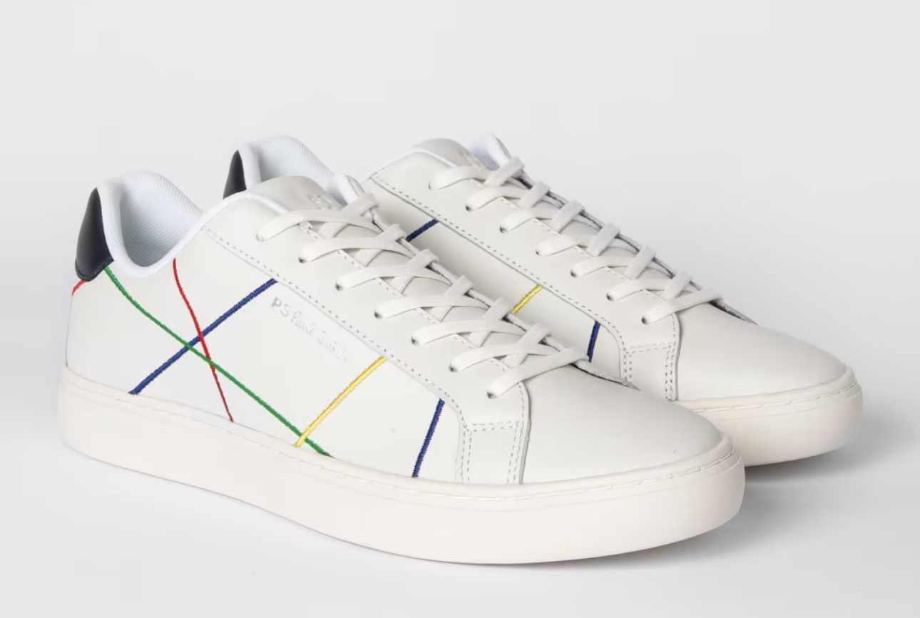 Paul Smith PAUL SMITH Leather Abstract Stripe Rex Sneakers Size US 7 / EU 40 - 3 Thumbnail