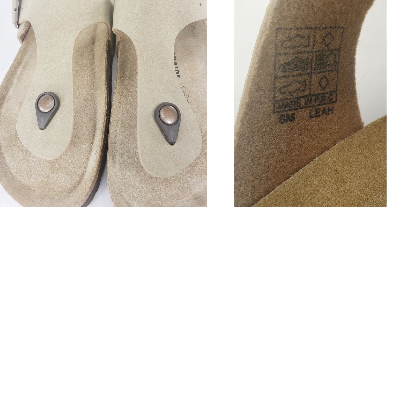 Vintage CUSHIONAIRE Leah Women's Sandal Tan Leather Slip-On Flip Flop Toe Post 8 Size US 8 / IT 38 - 9 Thumbnail