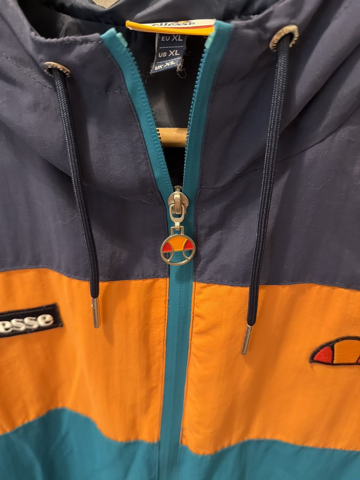 Ellesse ellesse Colorblock Hooded Windbreaker – Teal/Orange/Navy Size US XL / EU 56 / 4 - 3 Thumbnail