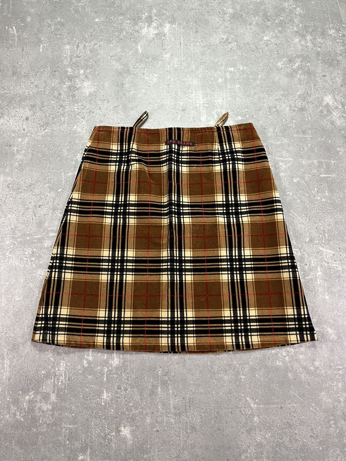 Jean Paul Gaultier 00s Jean Paul Gaultier Double Zipper Checkered Velvet Skirt Size 28" / US 6 / IT 42 - 2 Thumbnail