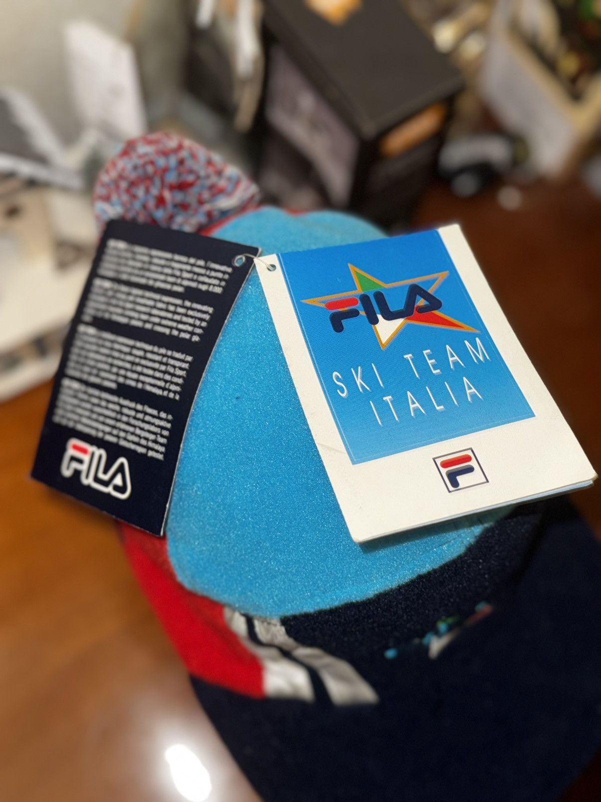 Fila Vintage 90s FILA "Ski Team Italia" Fleece 5-Panel Hat (RARE) Size 38 - 5 Thumbnail