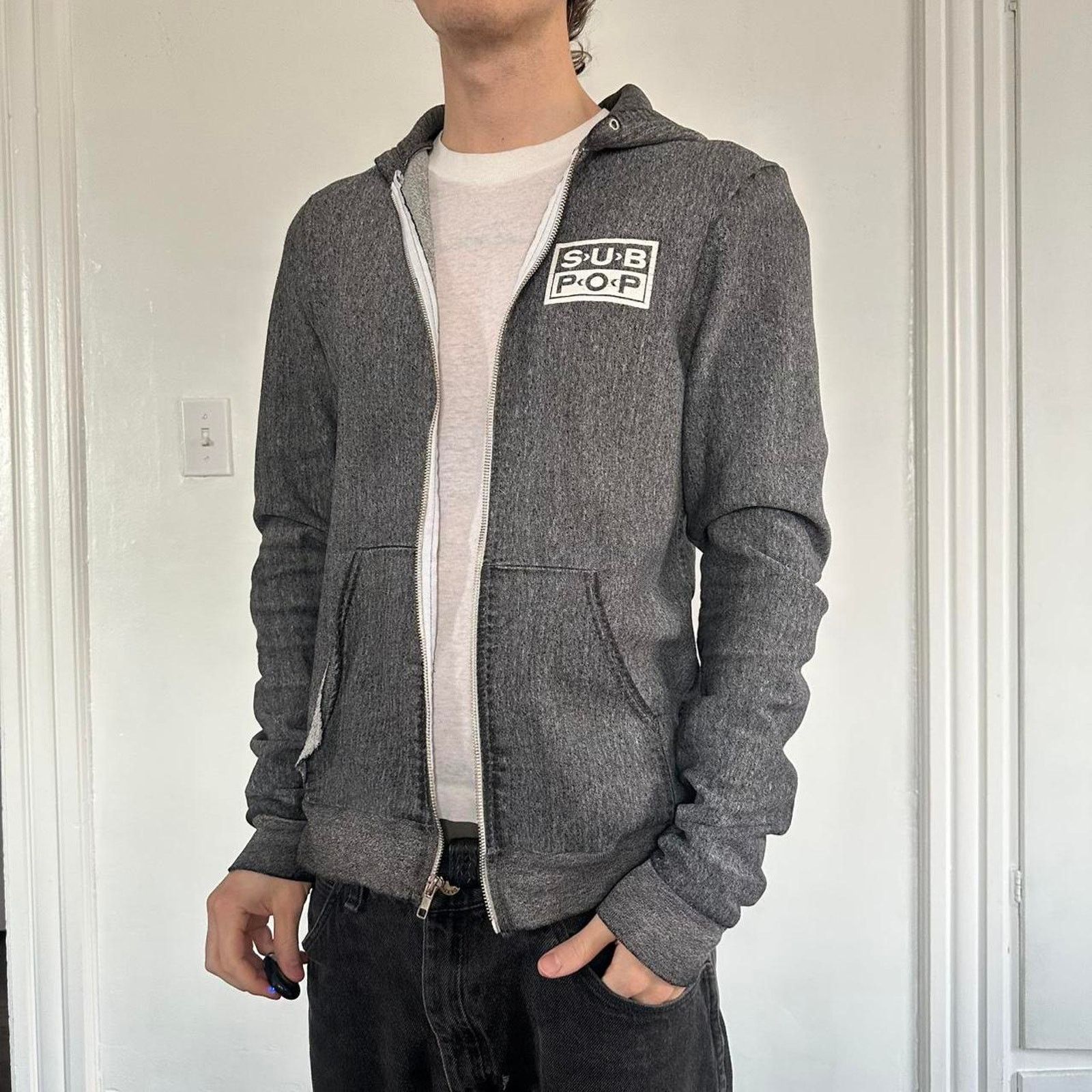 Band Tees × Vintage Vintage 00s Y2K Thrashed Sub Pop Music Band Zip Up Hoodie Size US S / EU 44-46 / 1 - 7 Thumbnail