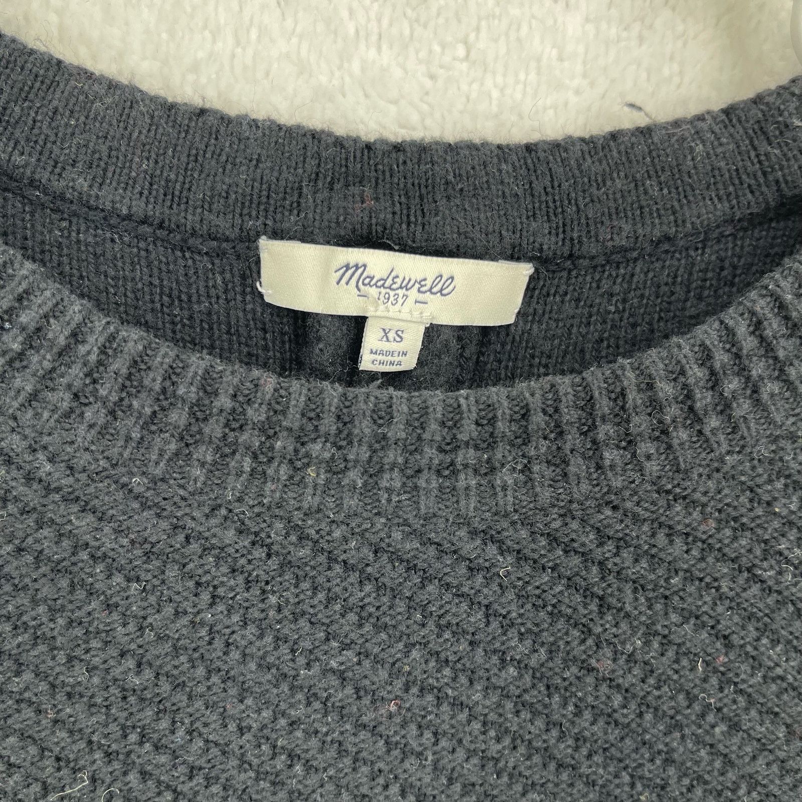 Madewell Madewell Black Back Zip Crewneck Sweater Women's XS Size XS / US 0-2 / IT 36-38 - 2 Thumbnail