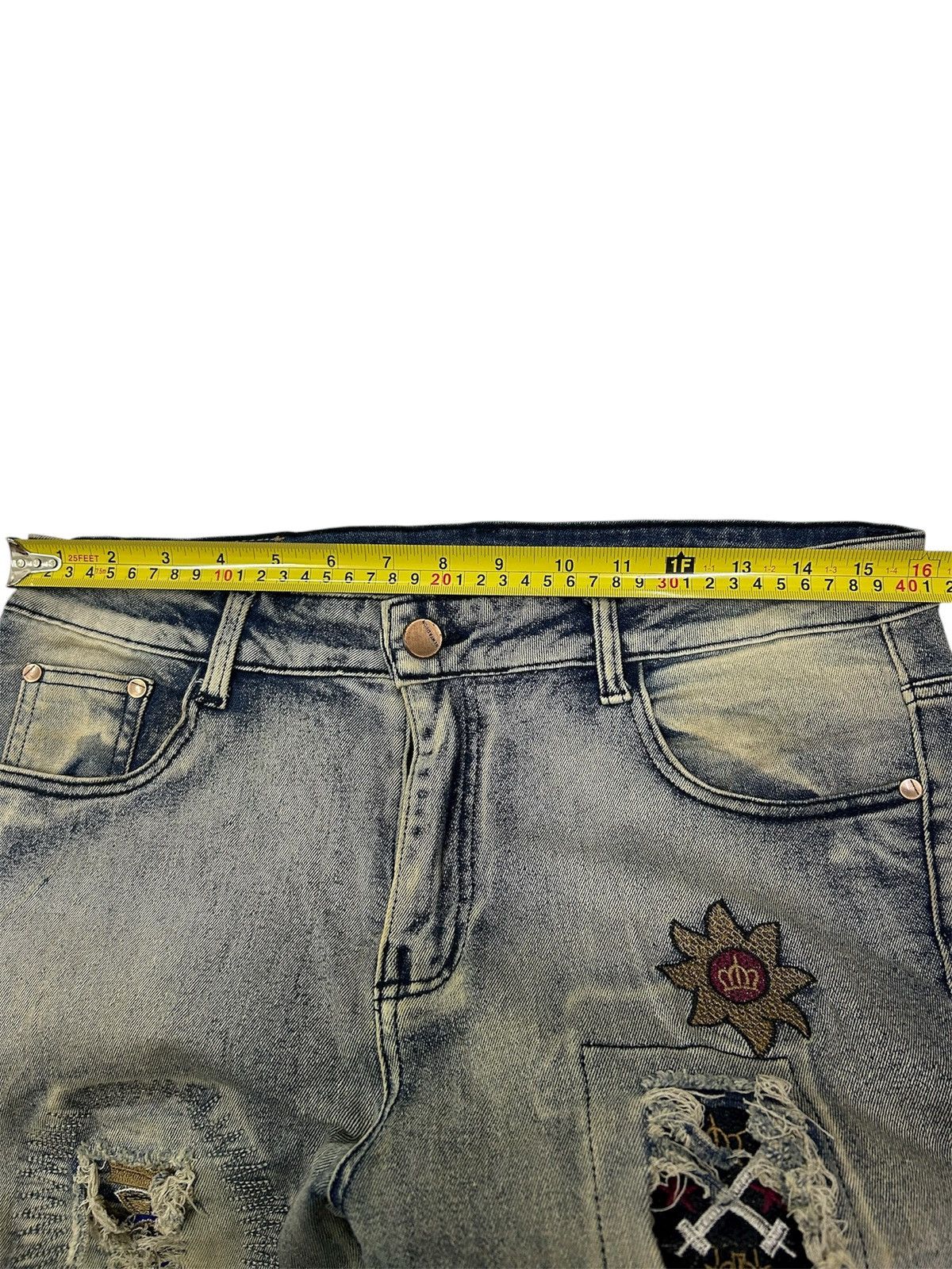 Japanese Brand Vintage Japanese Mud wash Crazy Patchwork Distressed Jeans Size US 32 / EU 48 - 11 Thumbnail