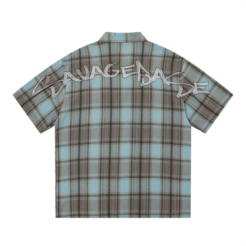 Japanese Brand American-style plaid shirt with letter embroidery Size US M / EU 48-50 / 2 - 2 Thumbnail