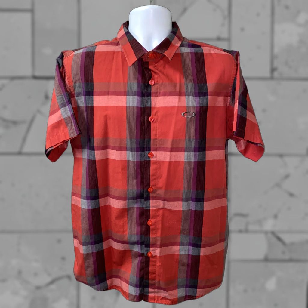 Oakley Oakley Mens Multicolor Plaid Short Sleeve Button Front Shirt L Regular Colorful Button-Up Mens Size US L / EU 52-54 / 3 - 1 Thumbnail