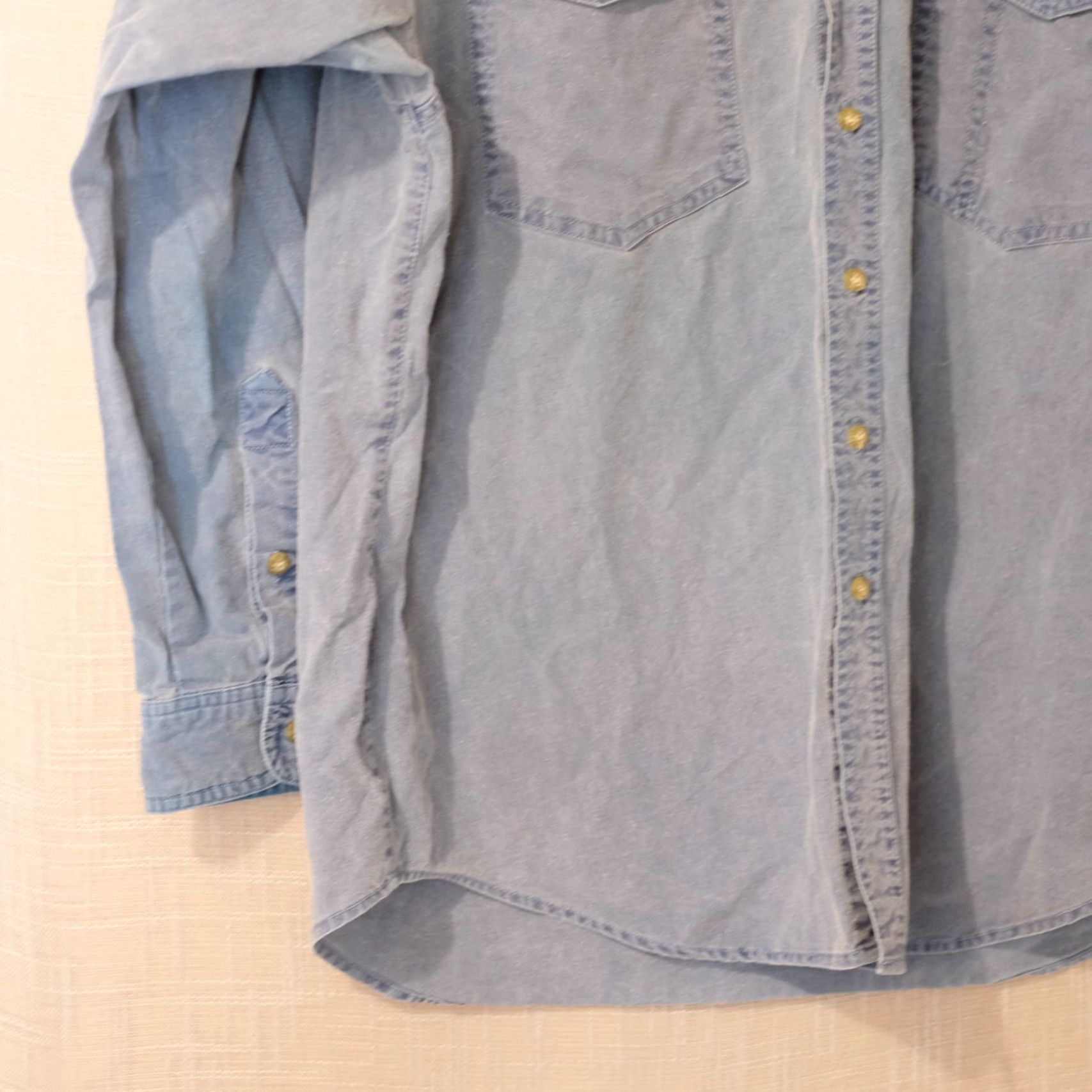 Denime Columbia Denim Shirt Blue Long Sleeve Outdoors Ranch Workwear Mens L Size US L / EU 52-54 / 3 - 3 Thumbnail