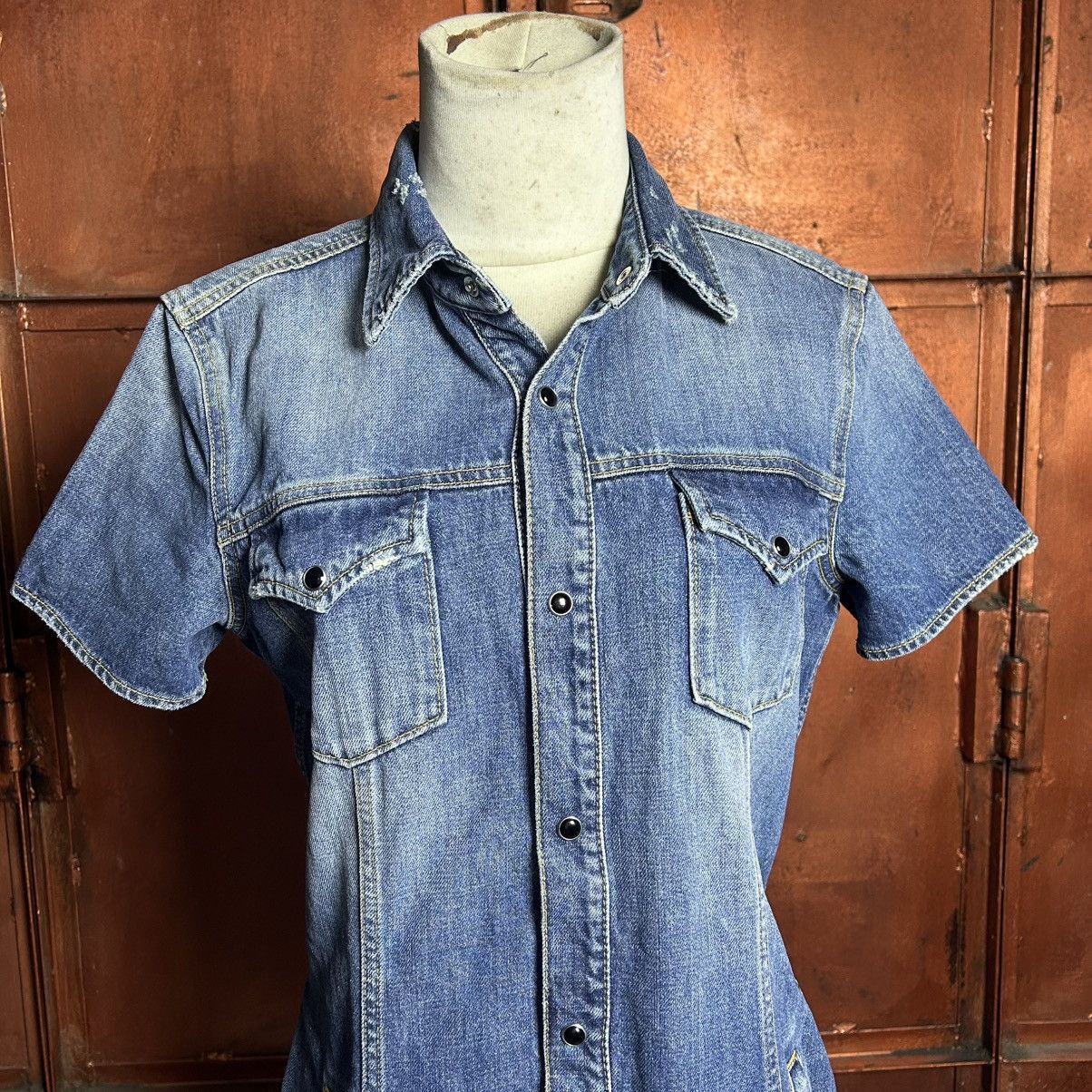 Saint Laurent Paris SAINT LAURENT PARIS Vintage Dresses Blue Denim Size L / US 10 / IT 46 - 6 Thumbnail