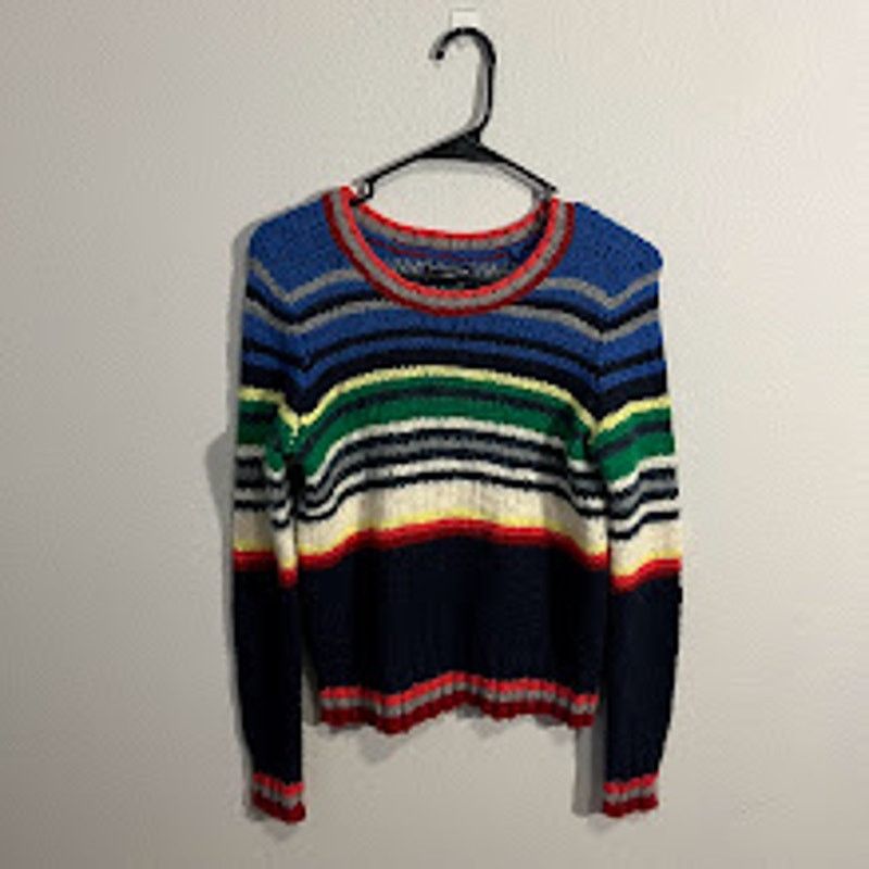 American Eagle Outfitters American Eagle Rainbow Cropped Knit Sweater Small Size S / US 4 / IT 40 - 1 Thumbnail