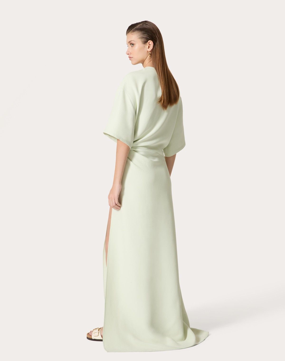 Valentino o1s1wg110525 Structured Couture Long Dress in White Size S / US 4 / IT 40 - 6 Thumbnail
