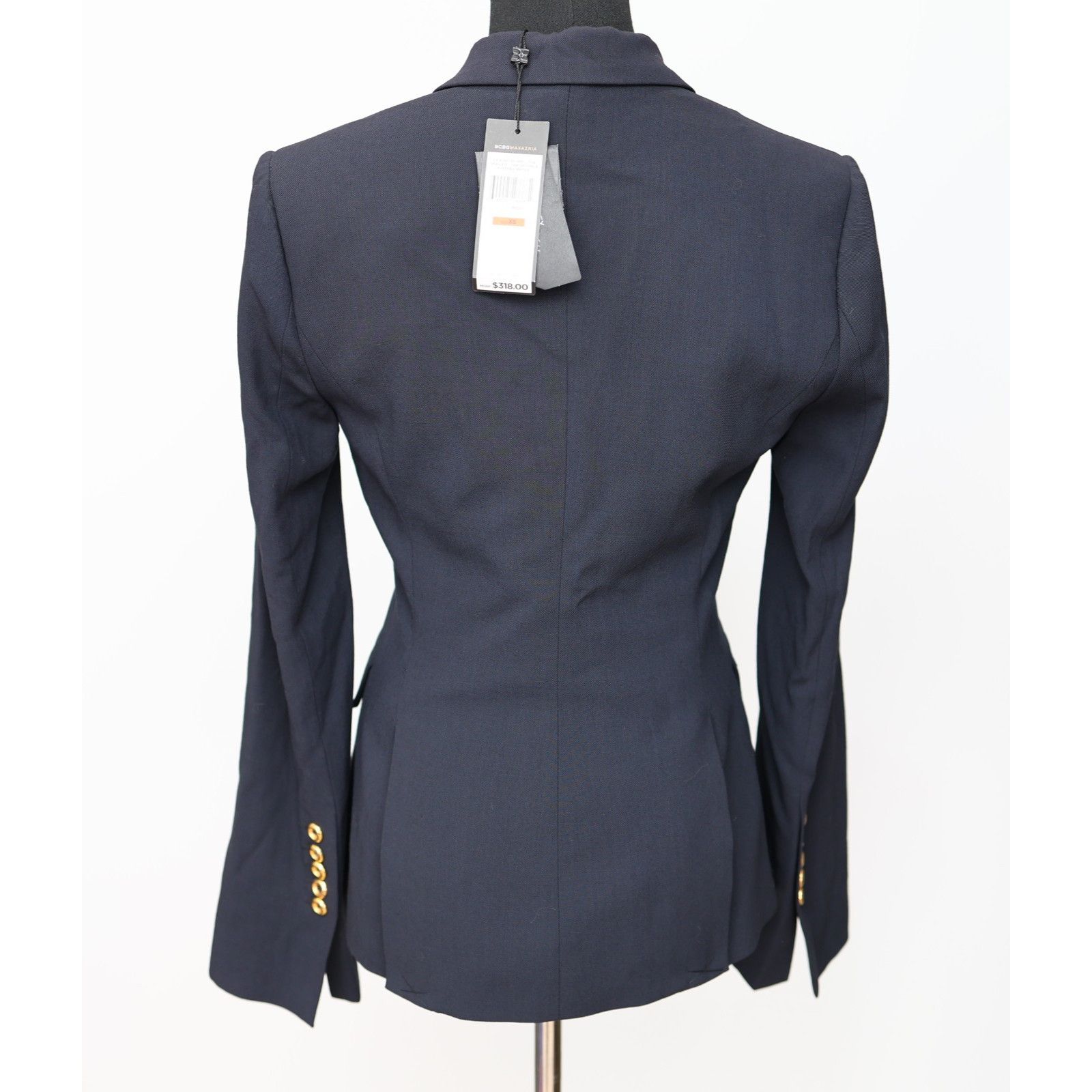 Bcbgmaxazria NWT BCBG MAXAZRIA Double Breasted Gold Buttons Blazer Sz XS Size XS / US 0-2 / IT 36-38 - 4 Thumbnail