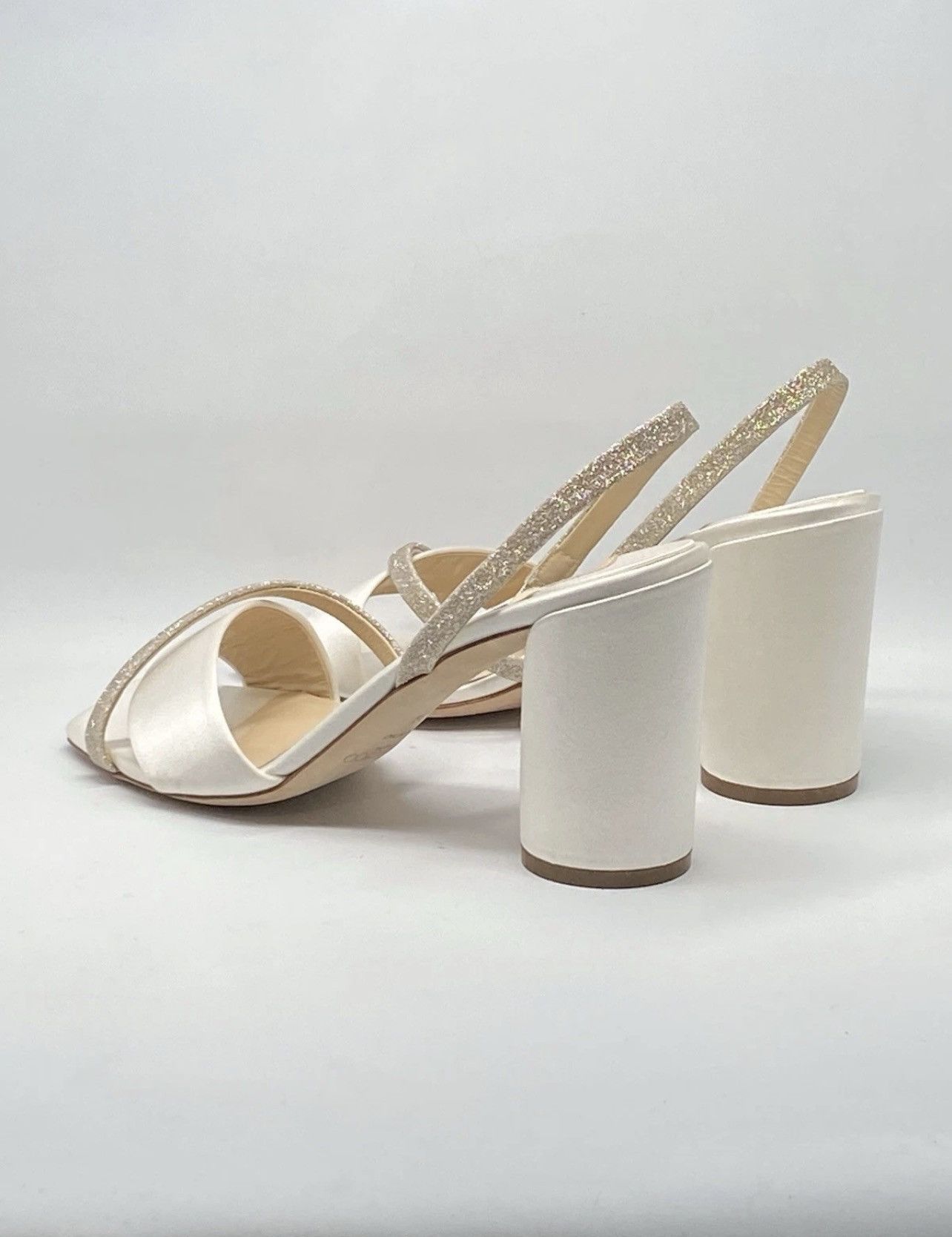 Jimmy Choo Jimmy Choo Plum Satin & Glitter Slingback Sandals size 39 Size US 9 / IT 39 - 9 Thumbnail