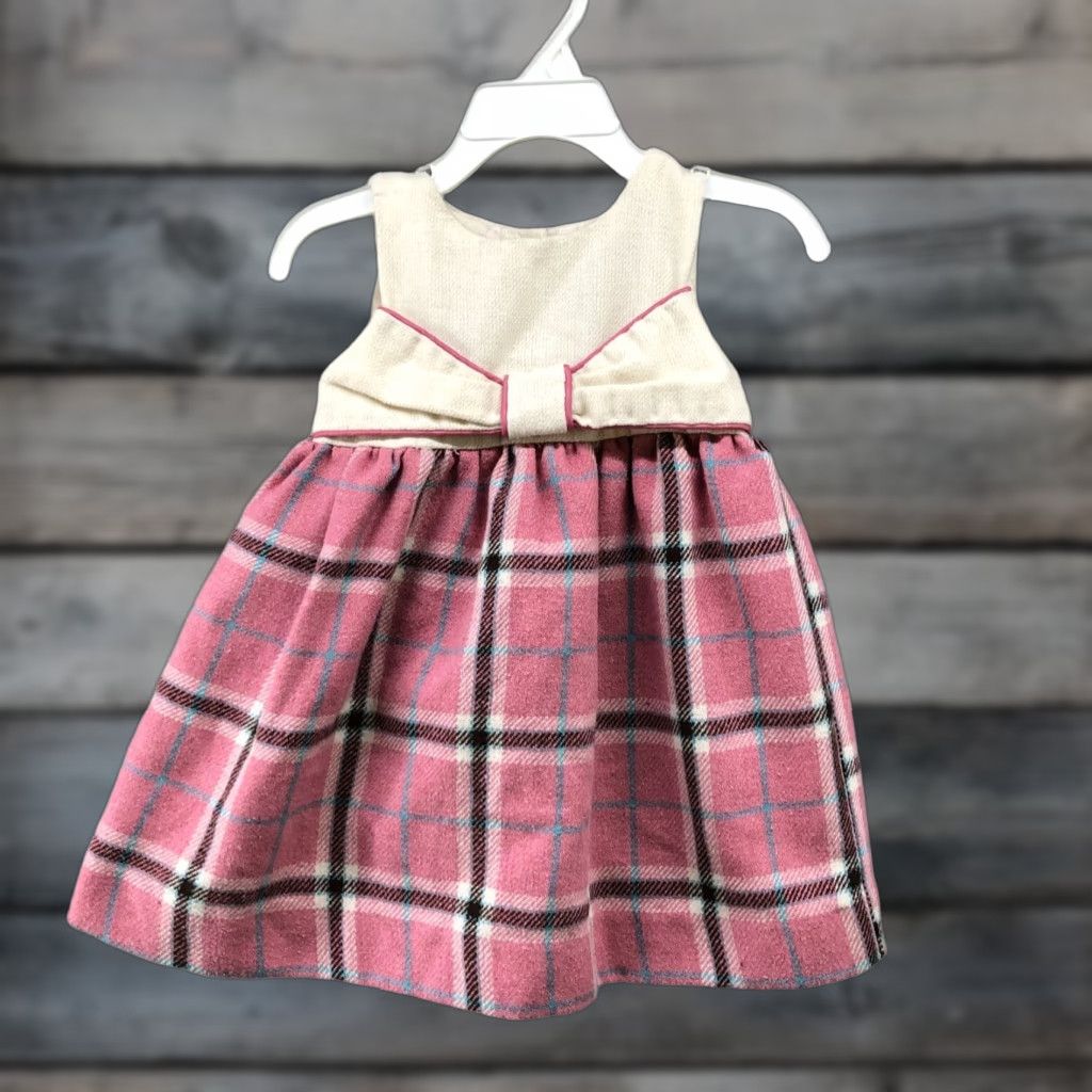 Vintage VINTAGE Polly Flinders Dress Girls 18M Wool Blend Pink Plaid Pinafore Sleeveless Size ONE SIZE - 1 Thumbnail