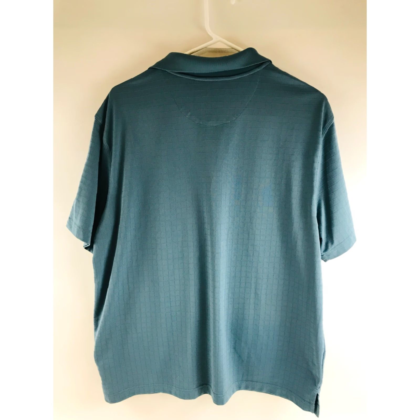 Haggar Haggar Polo Shirt Men L Teal Short Sleeve 1/4 Button Up Polo Sports Golf Size US L / EU 52-54 / 3 - 2 Thumbnail