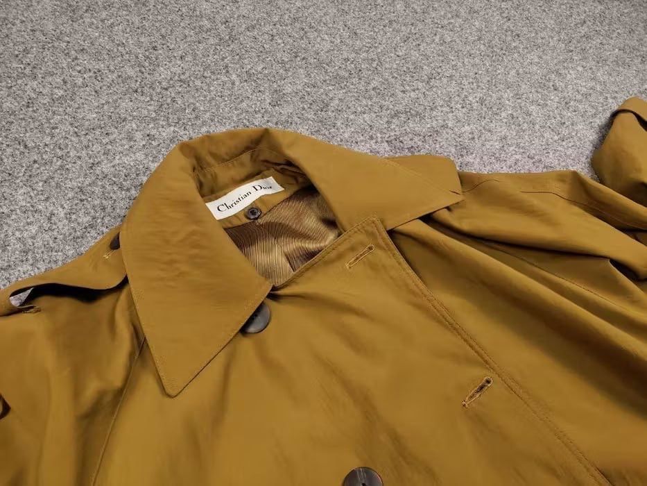 Christian Dior Monsieur Vintage 90's Christian Dior Yellow Gold Trench Coat Jacket Size M / US 6-8 / IT 42-44 - 13 Thumbnail