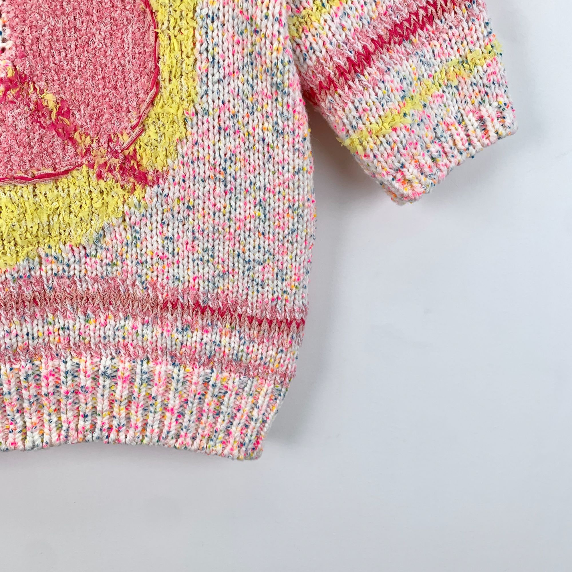 Chanel Chanel Multicolored Knit Short Sleeve Sweater With Heart Des Size XXS / US 00 / IT 34 - 5 Thumbnail