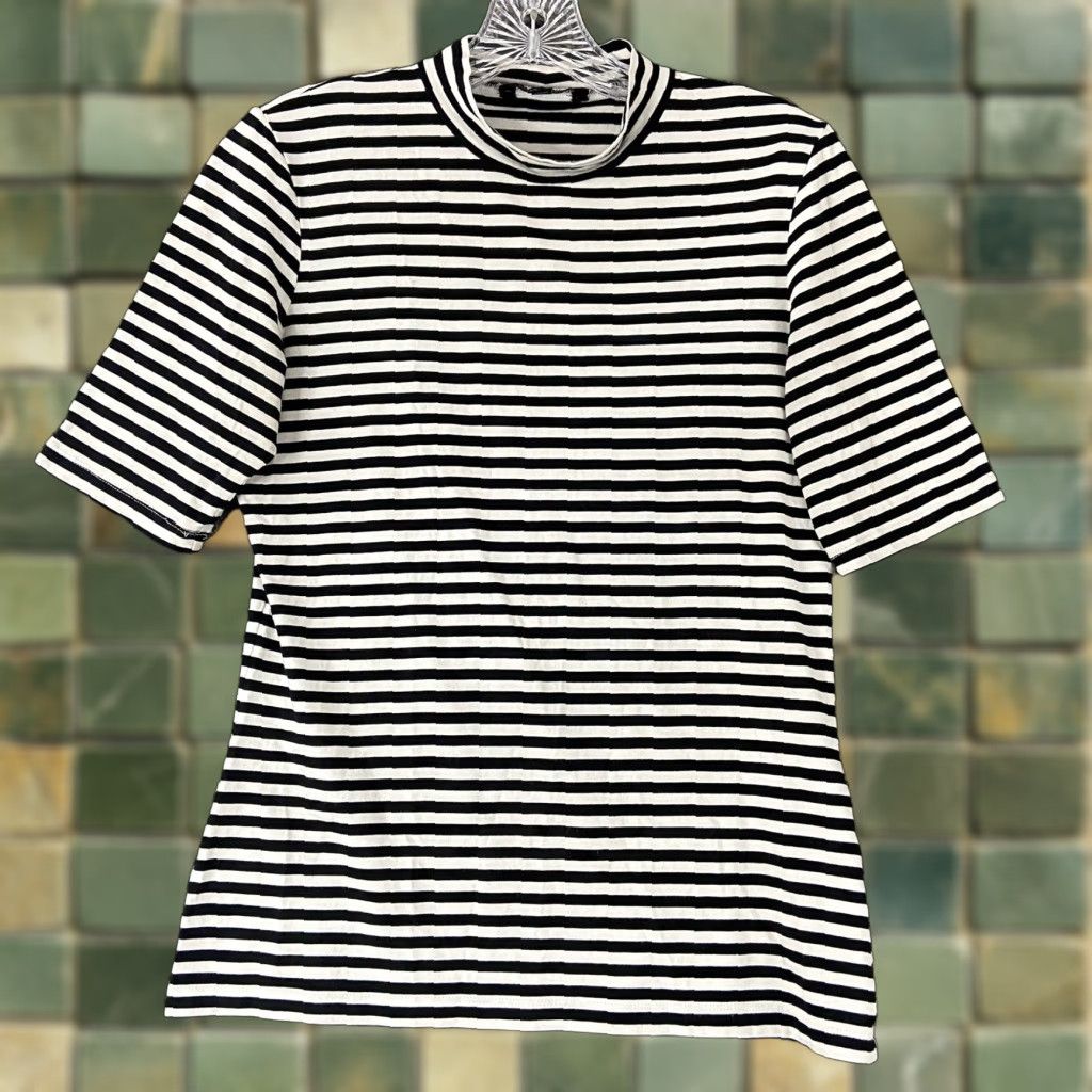Banana Republic Banana Republic Women's Blouse Short Sleeve Striped Multicolor S Colorful Fashion Size S / US 4 / IT 40 - 1 Thumbnail