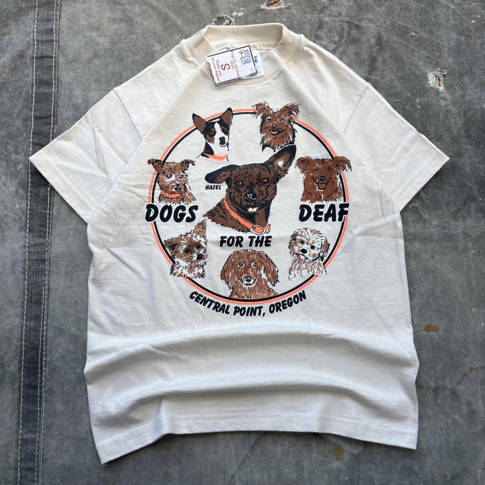 Hanes Vintage 90s Y2K New With Tags Cute Dogs For The Deaf Shirt Size S / US 4 / IT 40 - 1 Thumbnail