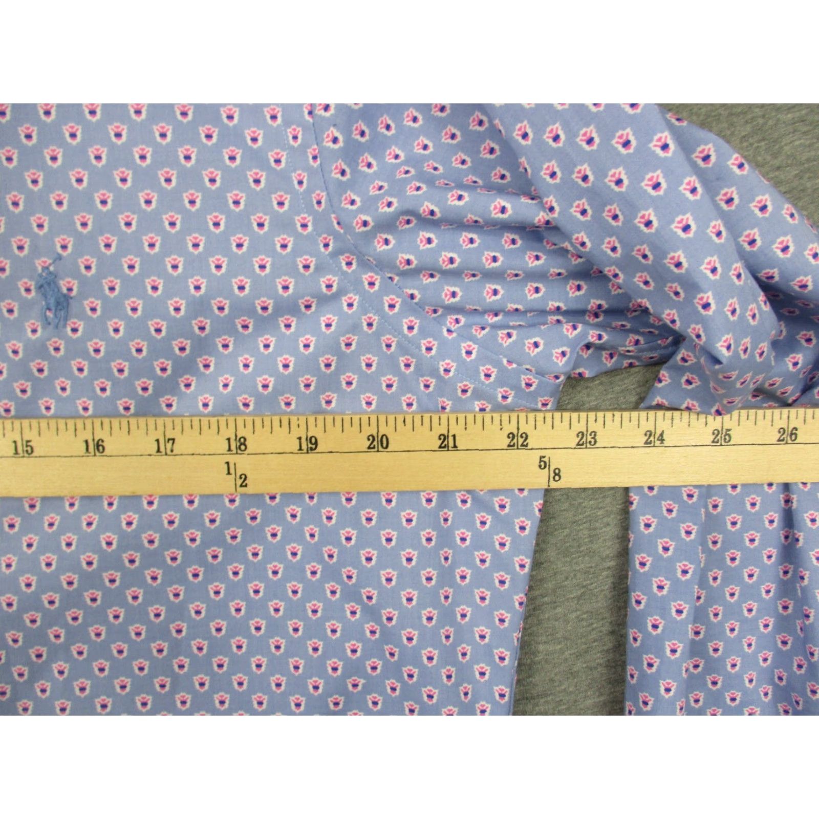 Polo Ralph Lauren VINTAGE Polo Ralph Lauren Shirt Medium All Over Print Blue Stretch Size US M / EU 48-50 / 2 - 7 Thumbnail