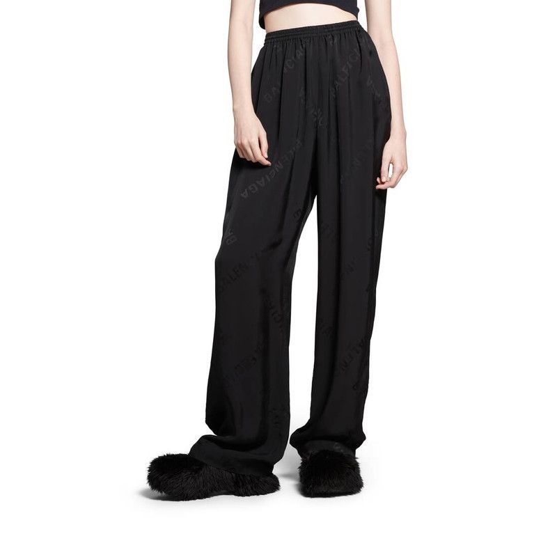 Balenciaga o1tr1nto0226 Bal Diagonal Allover Fluid Tracksuit Pant Black Size 26" / US 2 / IT 38 - 5 Thumbnail