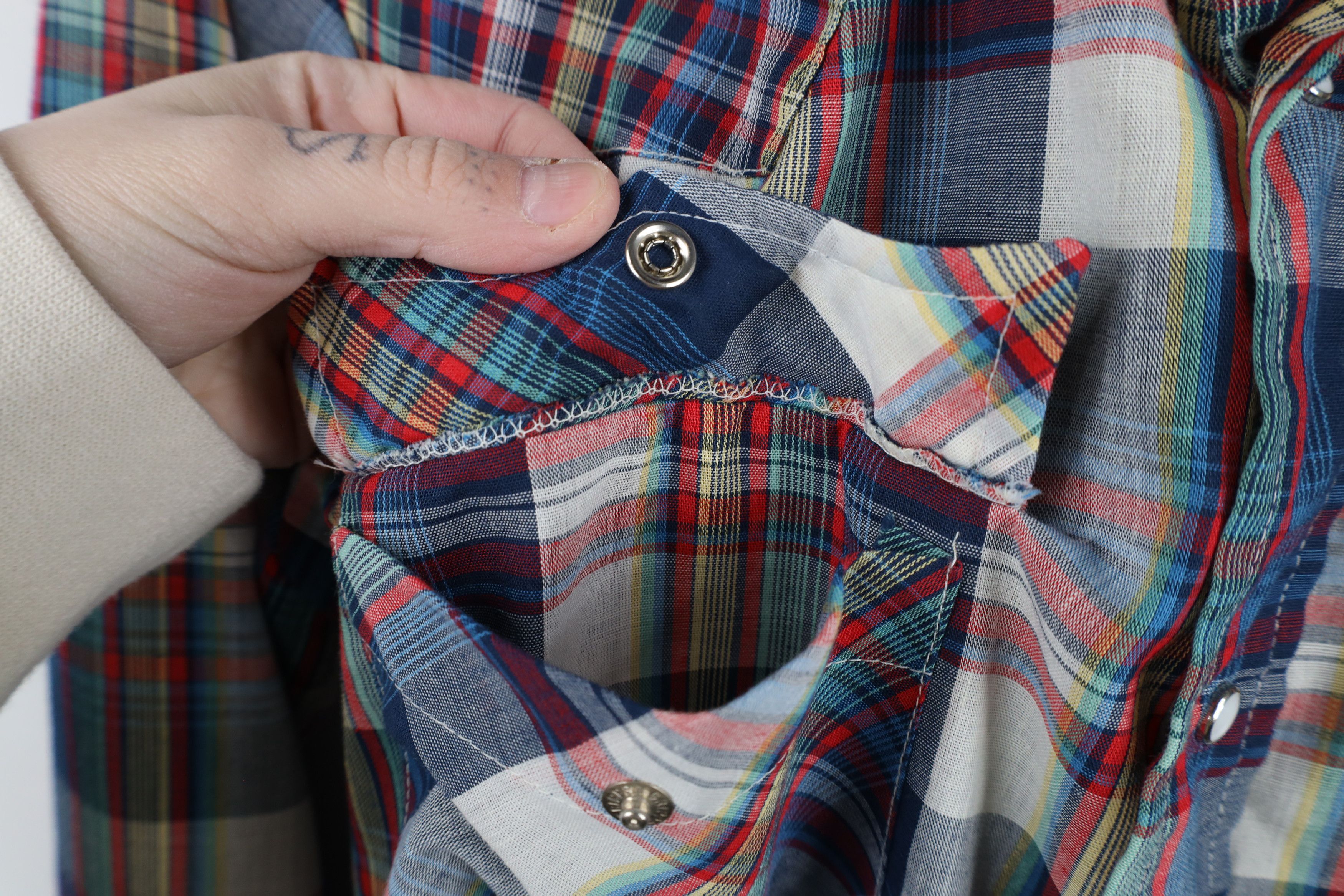 Levi's × Vintage Vintage 70s Levis Plaid Western Cowboy Snap Button Shirt USA Size US M / EU 48-50 / 2 - 5 Thumbnail