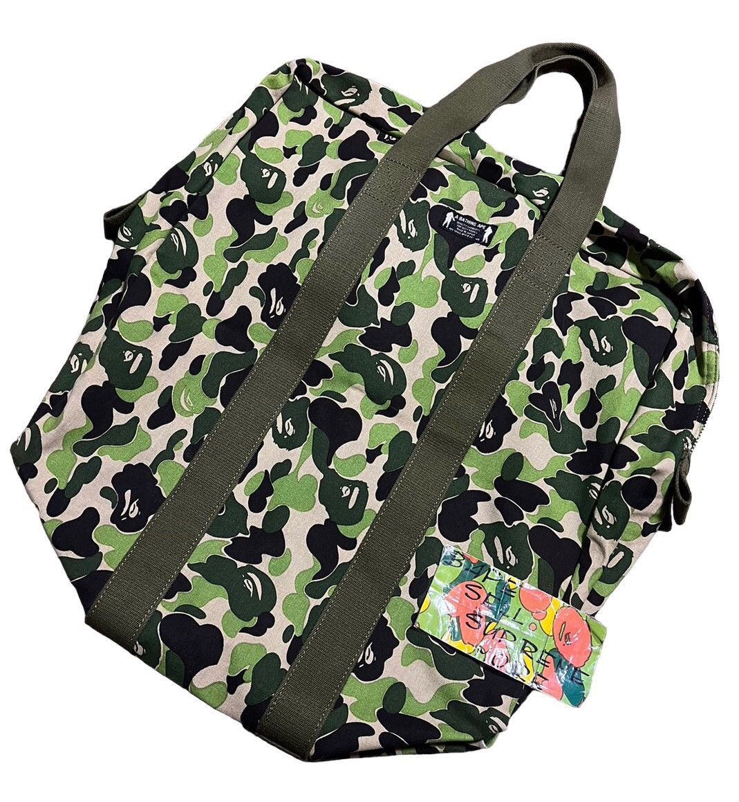image of Bape Porter Abc Green Camo Bag, Men's