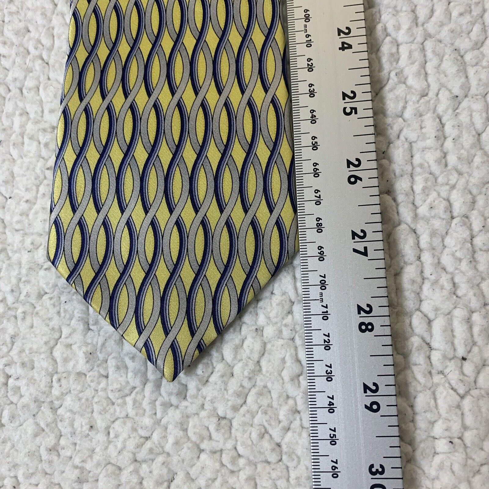 Other Umo Lorenzo Men's Tie Yellow Blue Grey Italian Design Size ONE SIZE - 6 Thumbnail