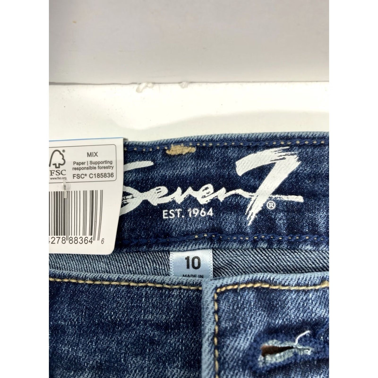 Vintage Seven7 Jeans Women 10 34X31 Blue Denim High Rise Stretch Medium Wash NWT Skinny Size 24" / US 00 / IT 34 - 7 Thumbnail