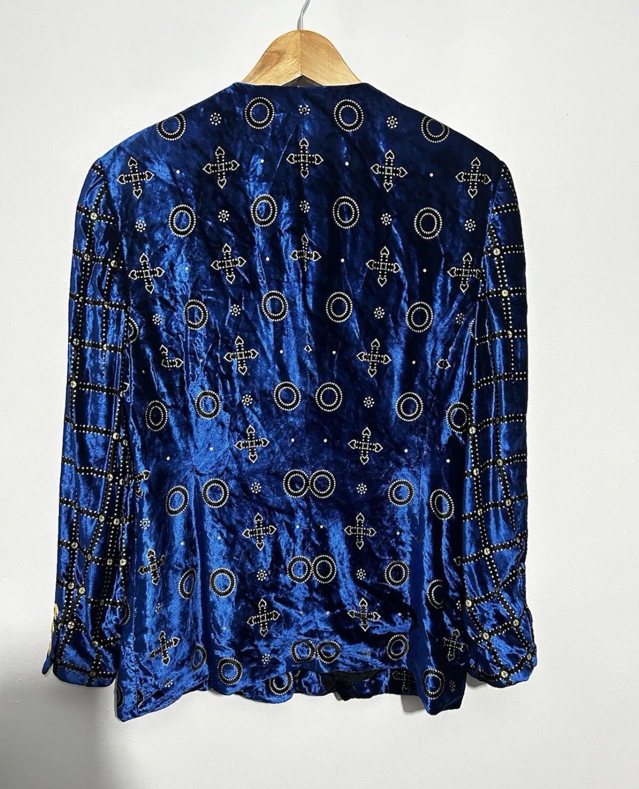 Escada Escada Margaretha Ley Cross Jacket, Blue And Gold. Size 38 Size XS / US 0-2 / IT 36-38 - 9 Thumbnail