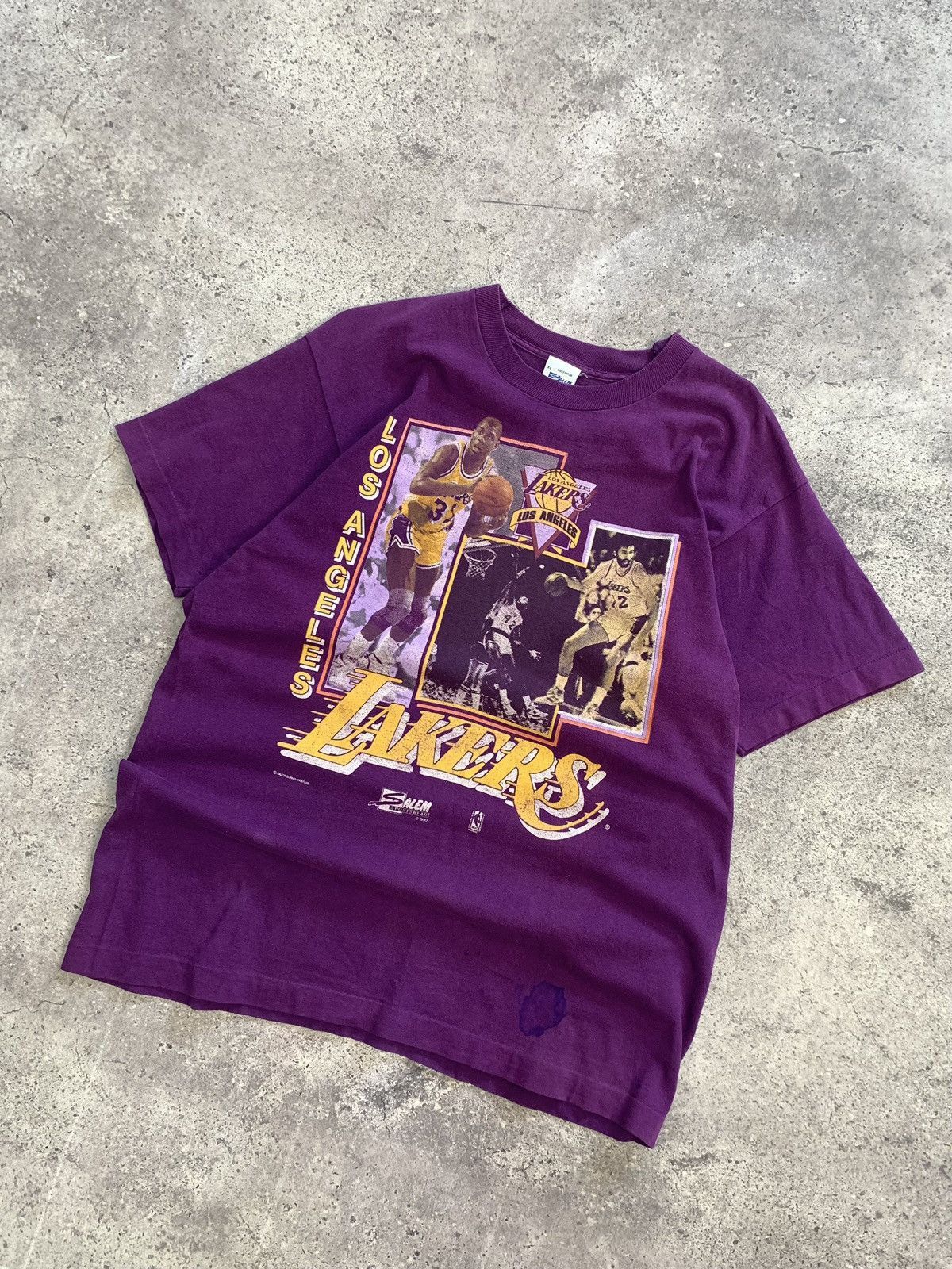 NBA × Vintage Vintage 1990 Lakers jersey Salem Los Angeles Home Jersey Size US XL / EU 56 / 4 - 2 Thumbnail