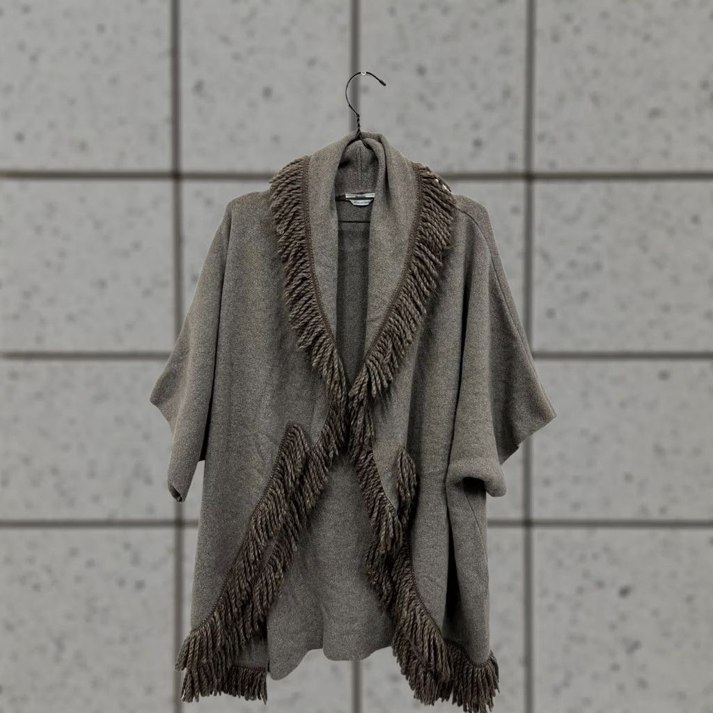 Marina Rinaldi Persona Wool Cashmere Angora Poncho Jacket S Womens Mokka brown Shirt Size S / US 4 / IT 40 - 1 Thumbnail