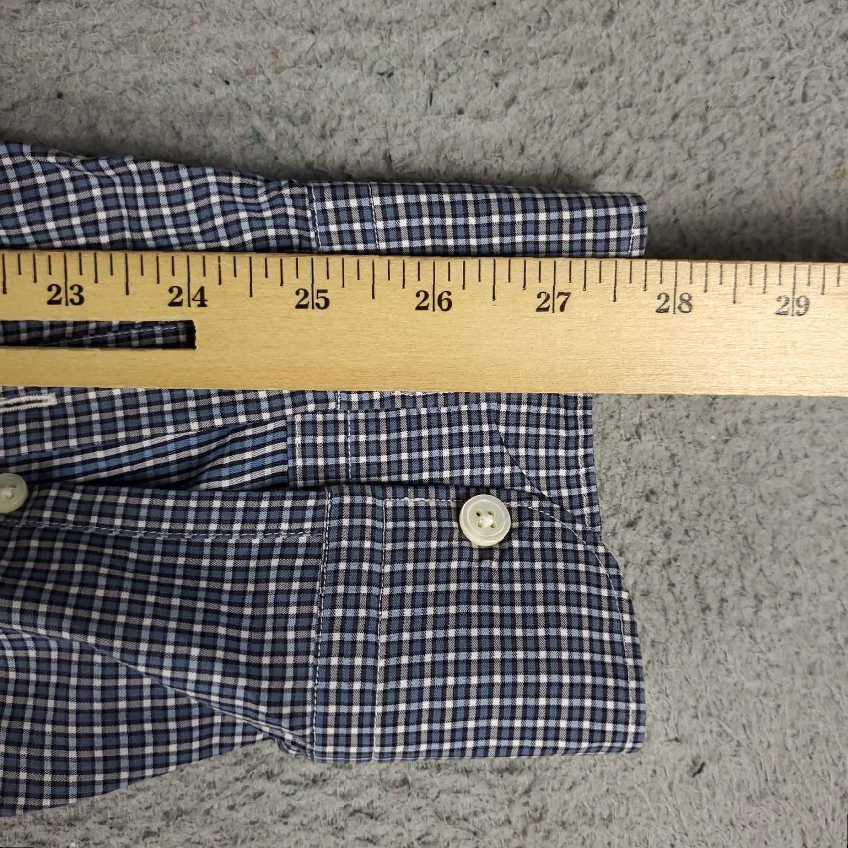 Ermenegildo Zegna Ermenegildo Zegna Button-Up Shirt Mens XL Blue White Check Cotton Long Sleeve Regular Fit Size US XL / EU 56 / 4 - 6 Thumbnail