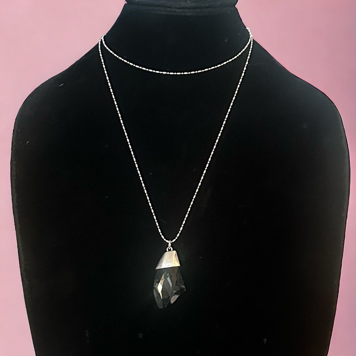 Chicos Chico’s long silver tone chunky crystal pendant necklace Size ONE SIZE - 1 Thumbnail