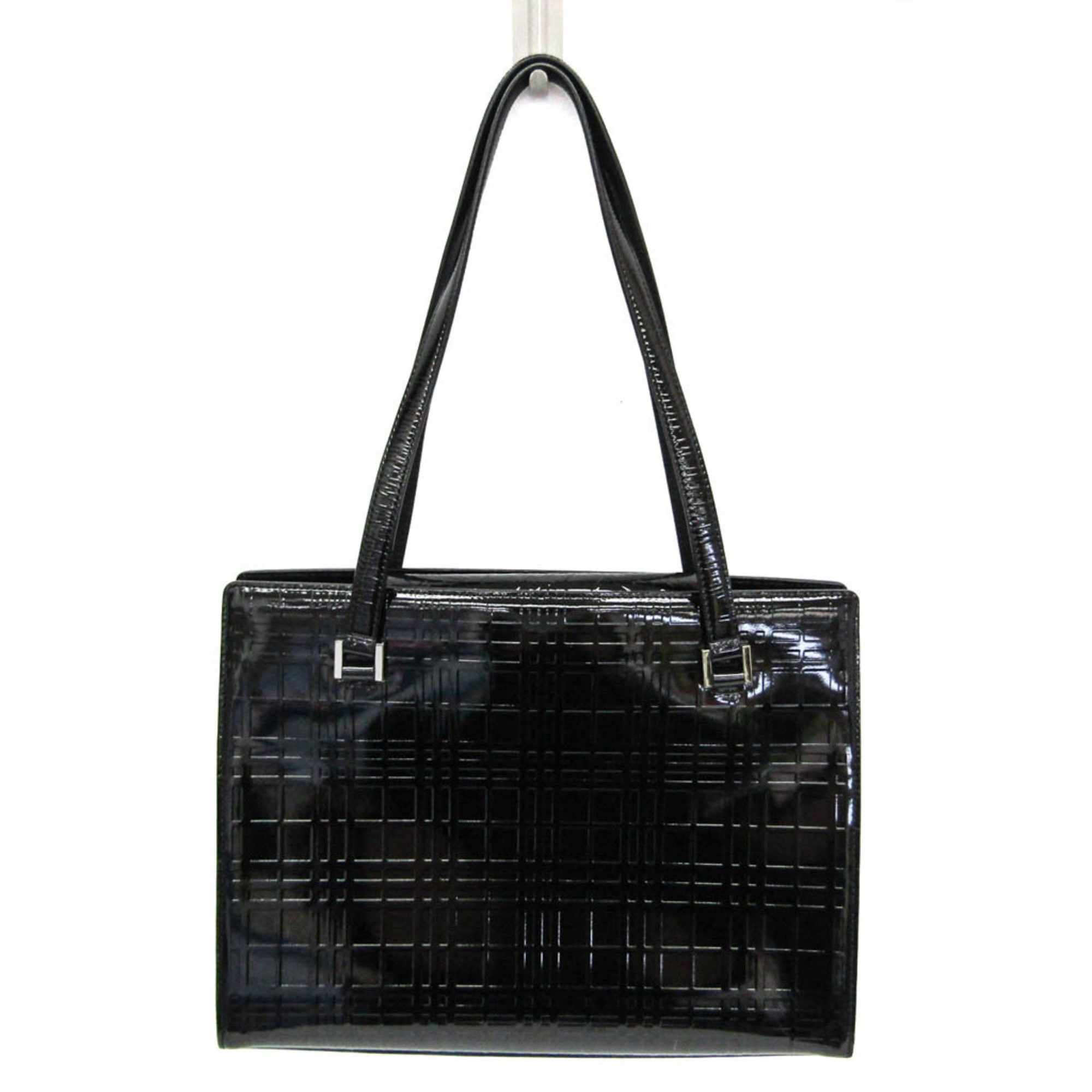 Burberry Burberry Nova Check Women's Patent Leather Shoulder Bag Black Size ONE SIZE - 1 Thumbnail