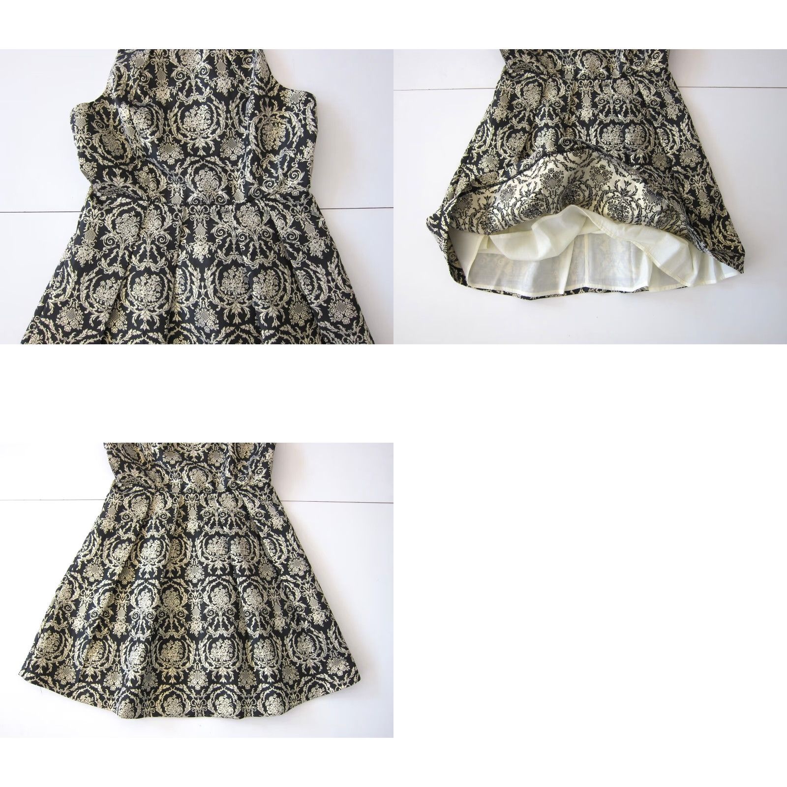Vintage VINTAGE Gianni Bini Black Gold Paisley Floral Pleated Sleeveless Empire Prom Dress Small Size S / US 4 / IT 40 - 8 Thumbnail