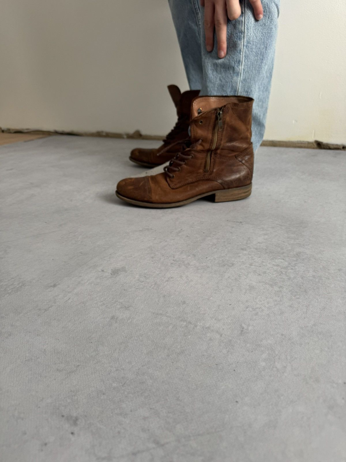 Japanese Brand Vintage Guildi Style Y2k Distressed Leather Anckle Boot Size US 10 / IT 40 - 3 Thumbnail