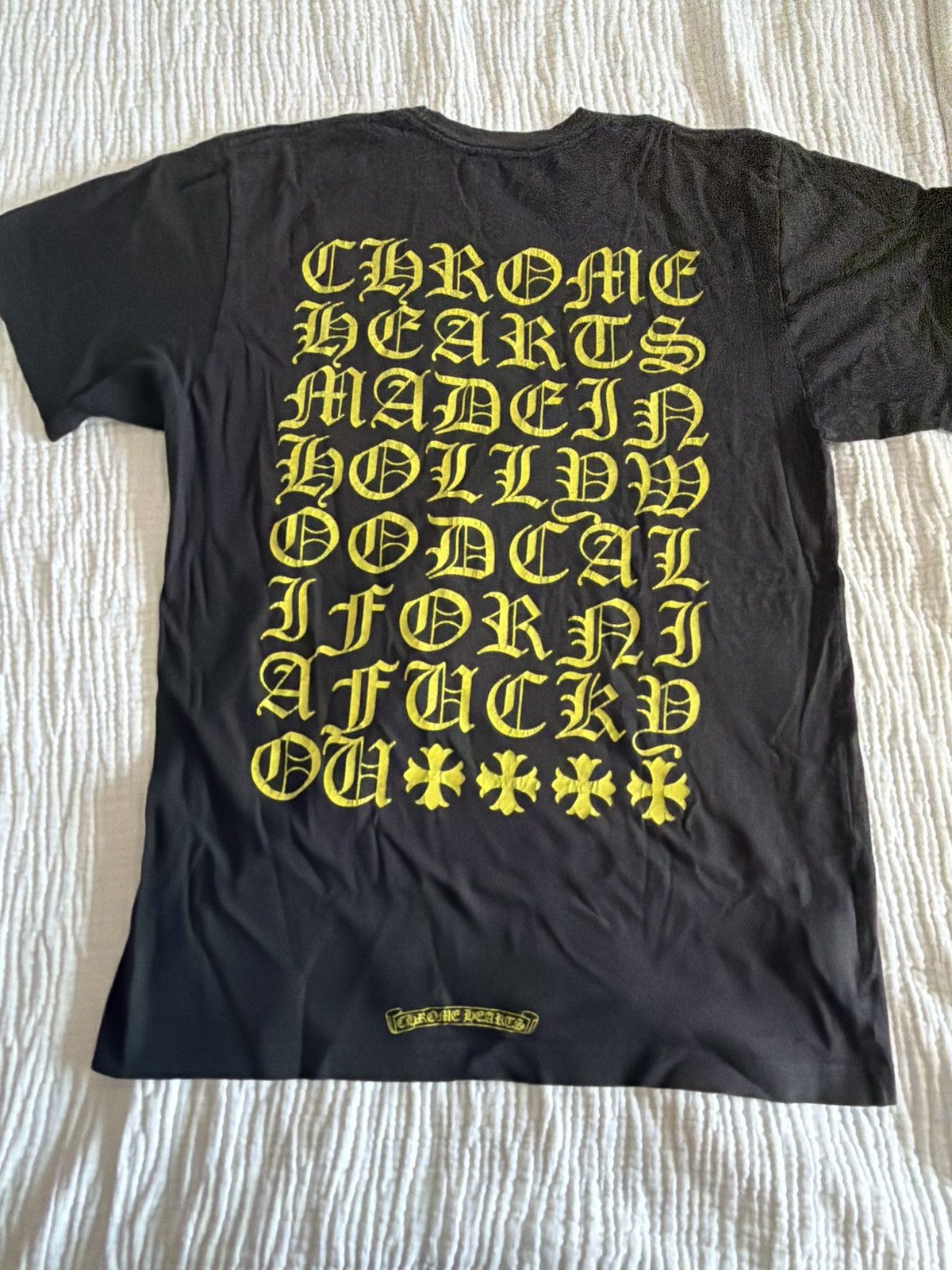 Neon green chrome hearts black Tee