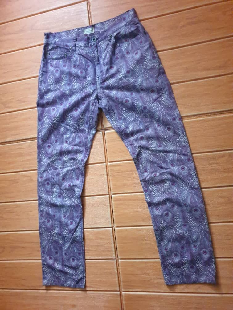 Hysteric Glamour 💥Hysteric Glamour Monogram peacock purple colour pant Size US 29 - 6 Thumbnail