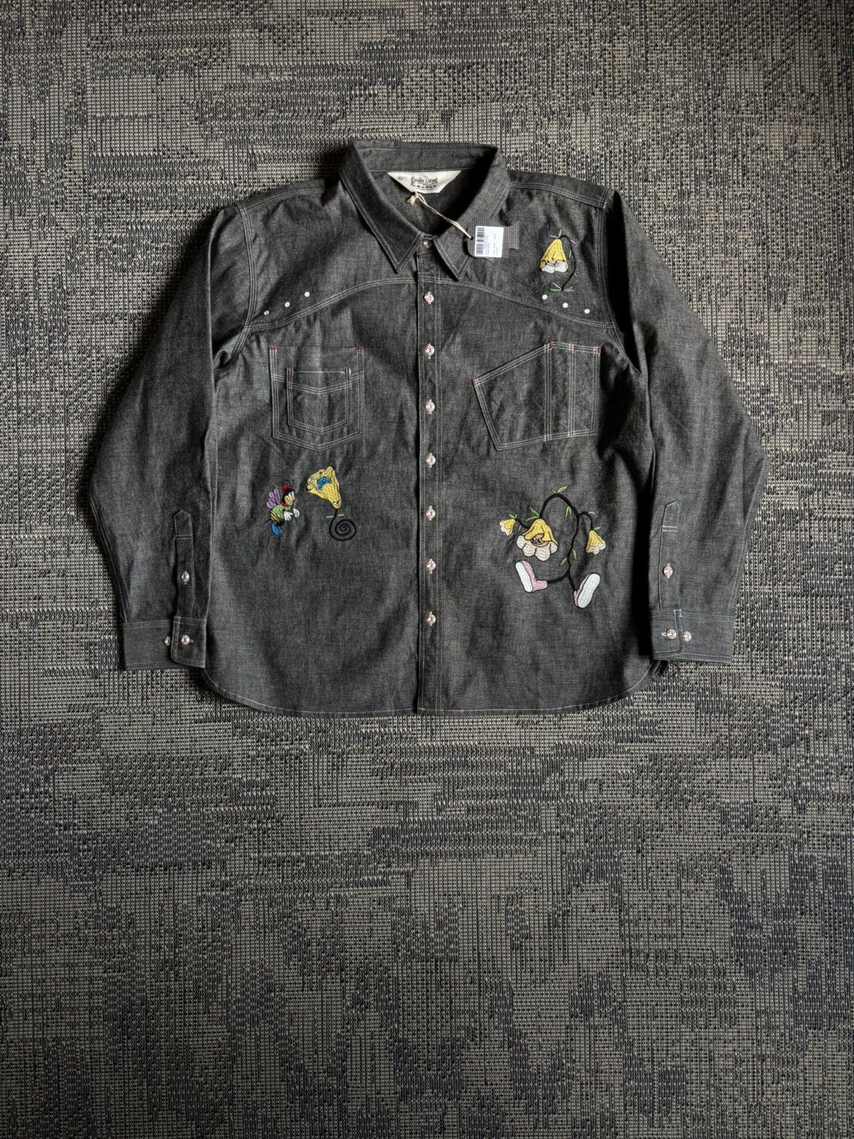 Brain Dead × Gotcha BRAIN DEAD GARDEN PARTY CHAMBRAY BUTTON UP DENIM SHIRT Size US L / EU 52-54 / 3 - 1 Thumbnail