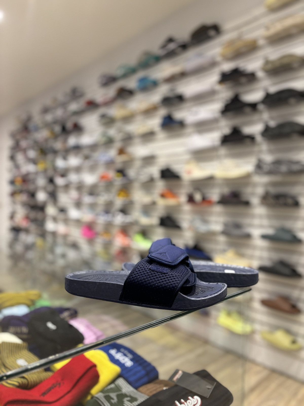 Adidas × Pharrell Pharrell x Adidas Boost Slides Night Sky Size: 9 Size US 9 / EU 42 - 1 Thumbnail
