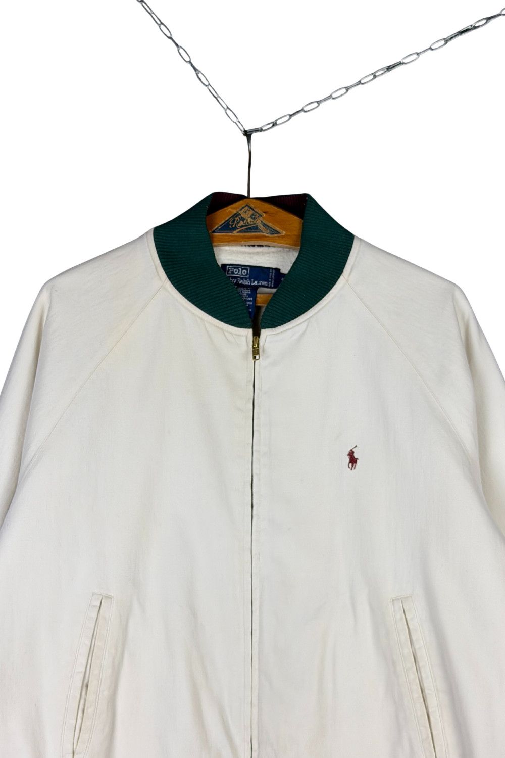 Polo Ralph Lauren 90s Polo Ralph Lauren HK Made Cream Varsity Blouson Jacket Size US M / EU 48-50 / 2 - 4 Thumbnail