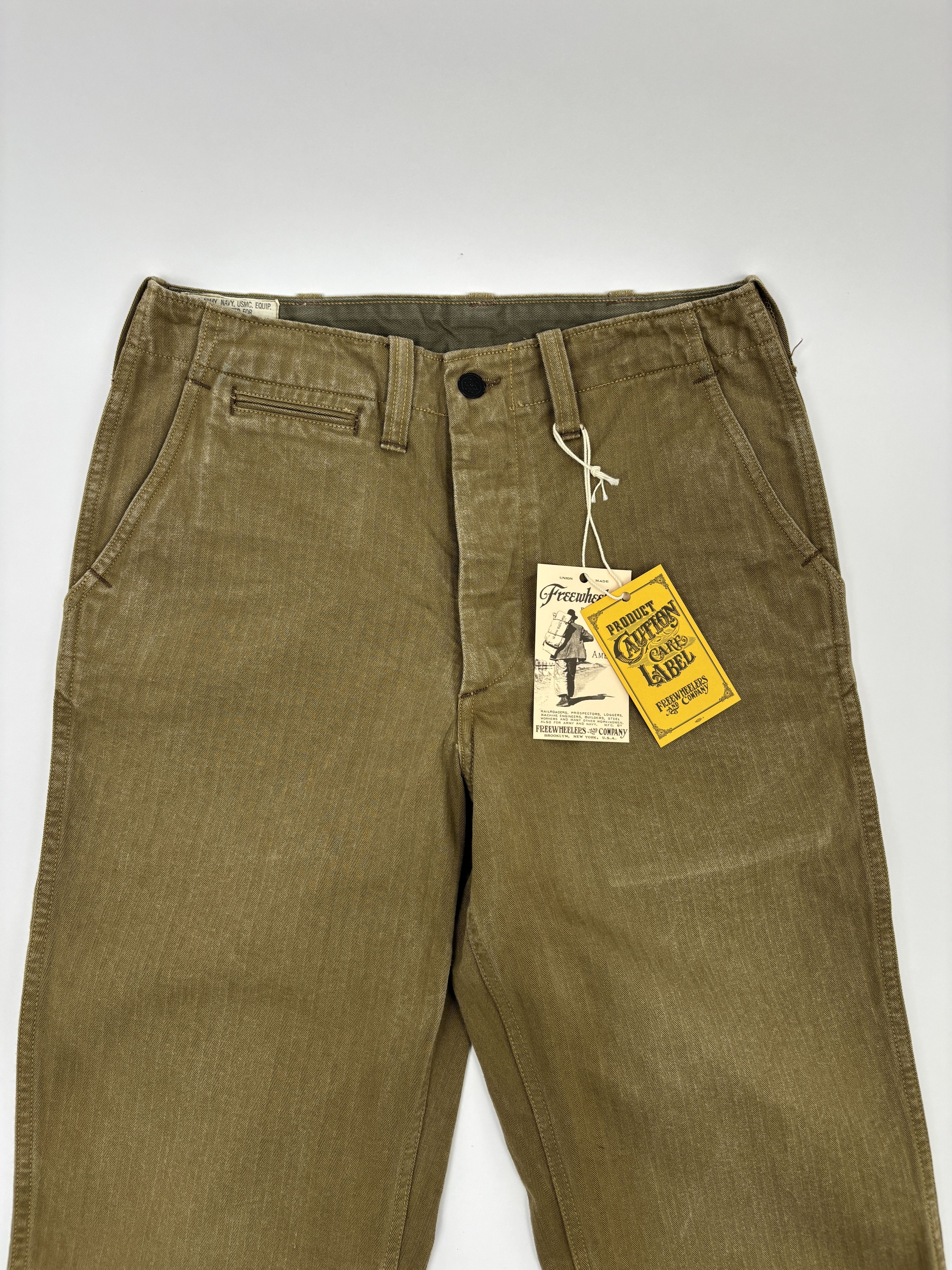 Freewheelers Freewheelers M1942 HBT Trousers Khaki Military Pants Size US 30 / EU 46 - 1 Thumbnail