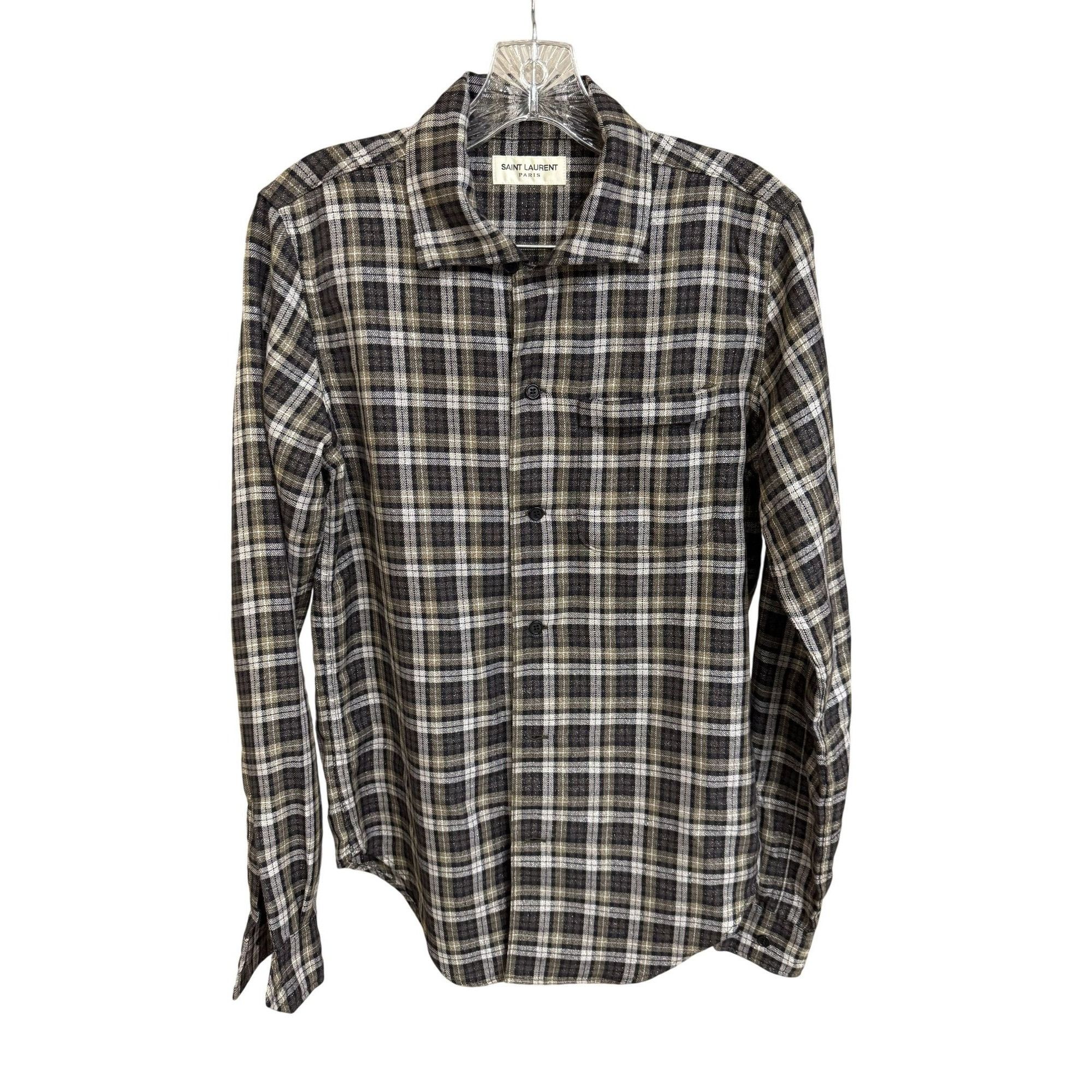 Saint Laurent Paris Saint Laurent Paris Mens Plaid Button-Up Shirt S Made In Jap Size S / US 4 / IT 40 - 1 Thumbnail