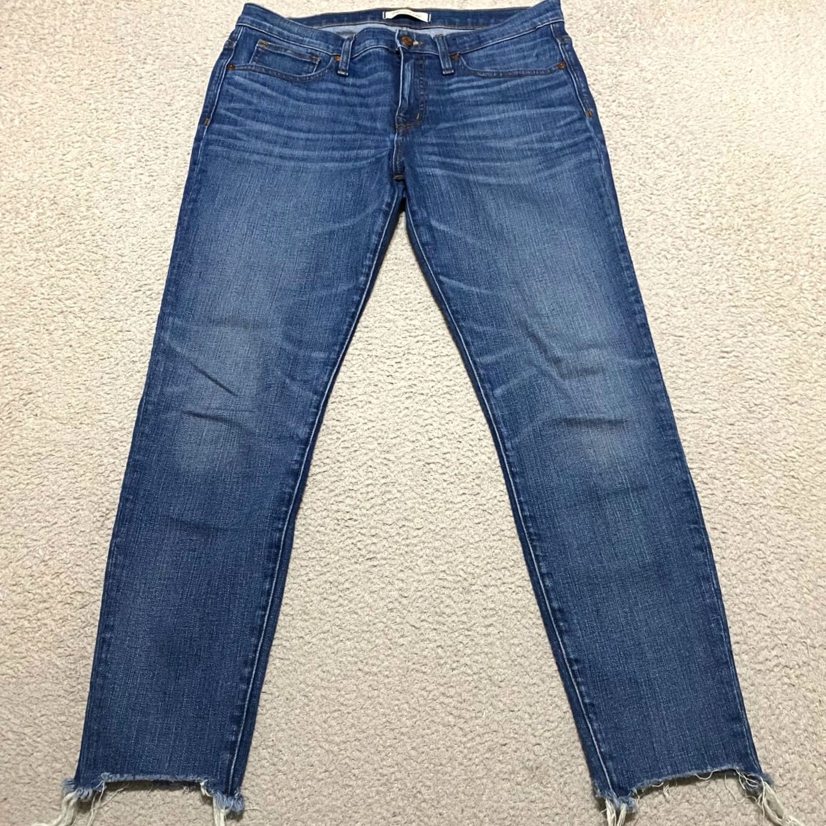 Madewell Madewell Jeans Womens 30 Blue Denim High Rise Skinny Crop Distressed Curvy Jeans Size 30" / US 8 / IT 44 - 2 Thumbnail